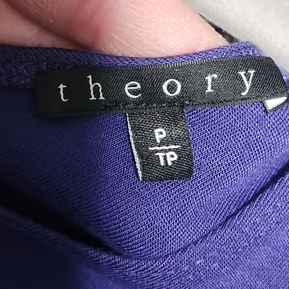THEORY Midi Dress Womens Petite Small Royal Purple Bodycon Cocktail Minimalist - Picture 9 of 11